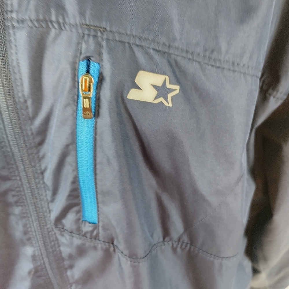 VTG Starter Men’s Large Jacket Windbreaker Blue Mesh Lined Lightweight Full Zip - Picture 4 of 10